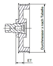 Riemenscheibe ET 17,5mm mit Schraube