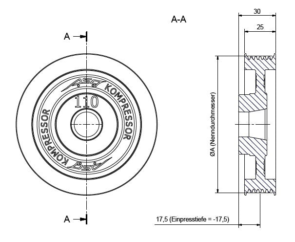Pulley Ø100 mm ET 12.5 mm